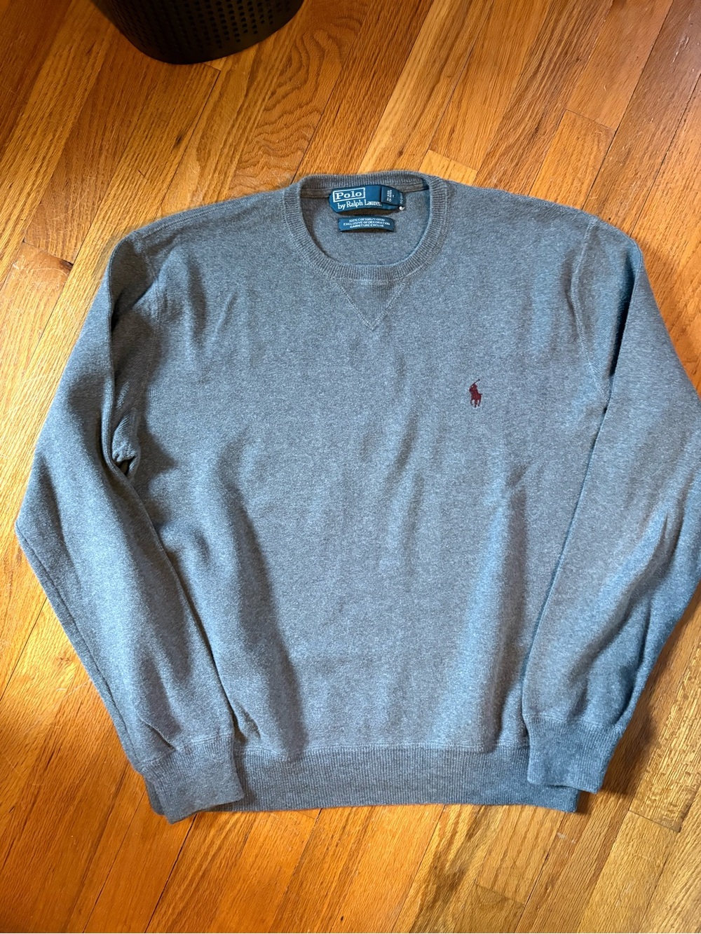 Polo by Ralph Lauren Gray Crewneck Sweater with Maroon Pony